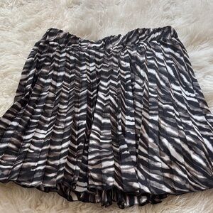 Zebra Print Pleated Skirt with built in shorts